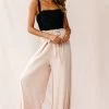 Saigon Wide Leg Eyelet Pants Mocha