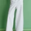 Starke High Waist Wide Leg Pants White