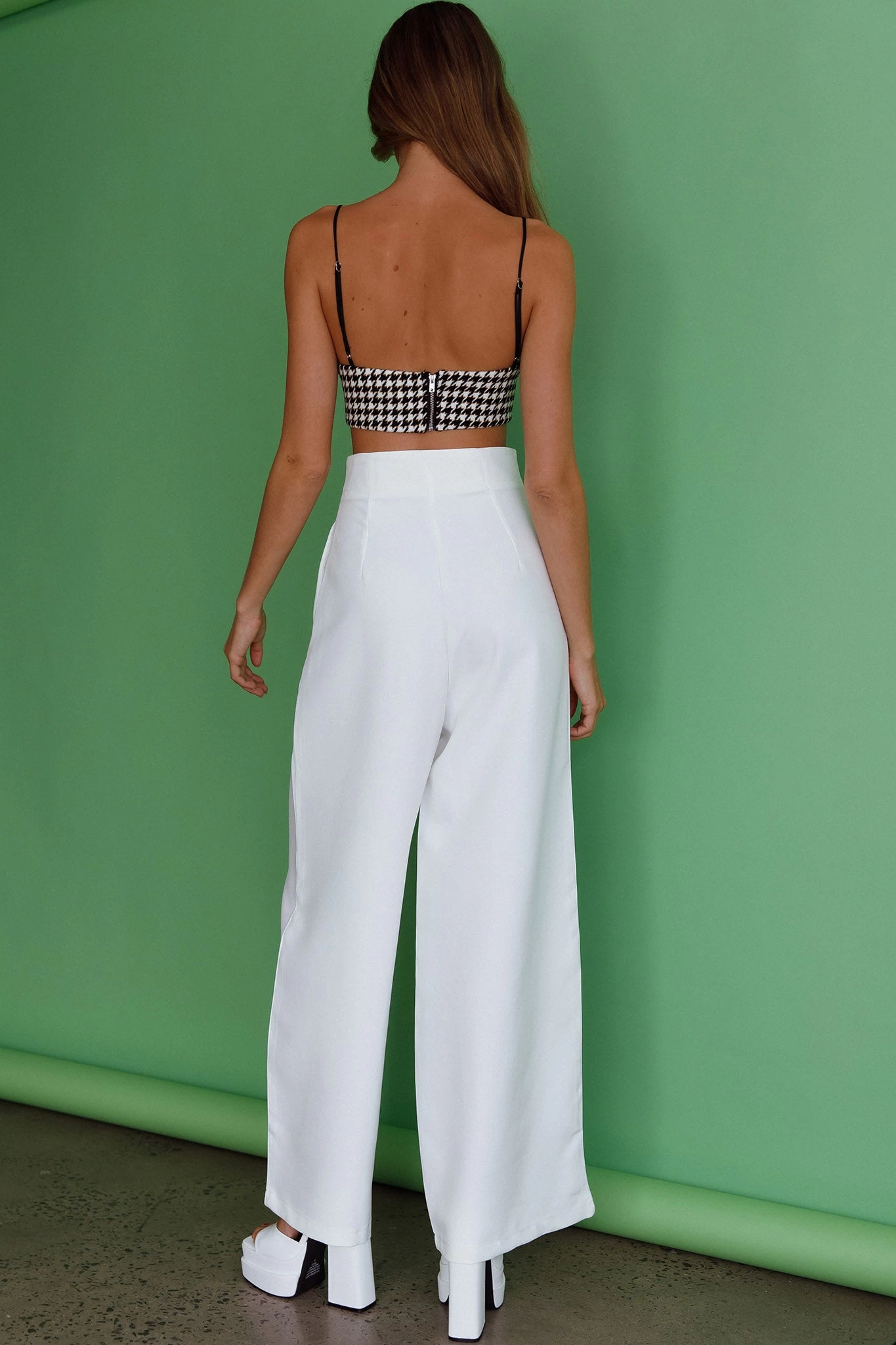 Starke High Waist Wide Leg Pants White - Image 2
