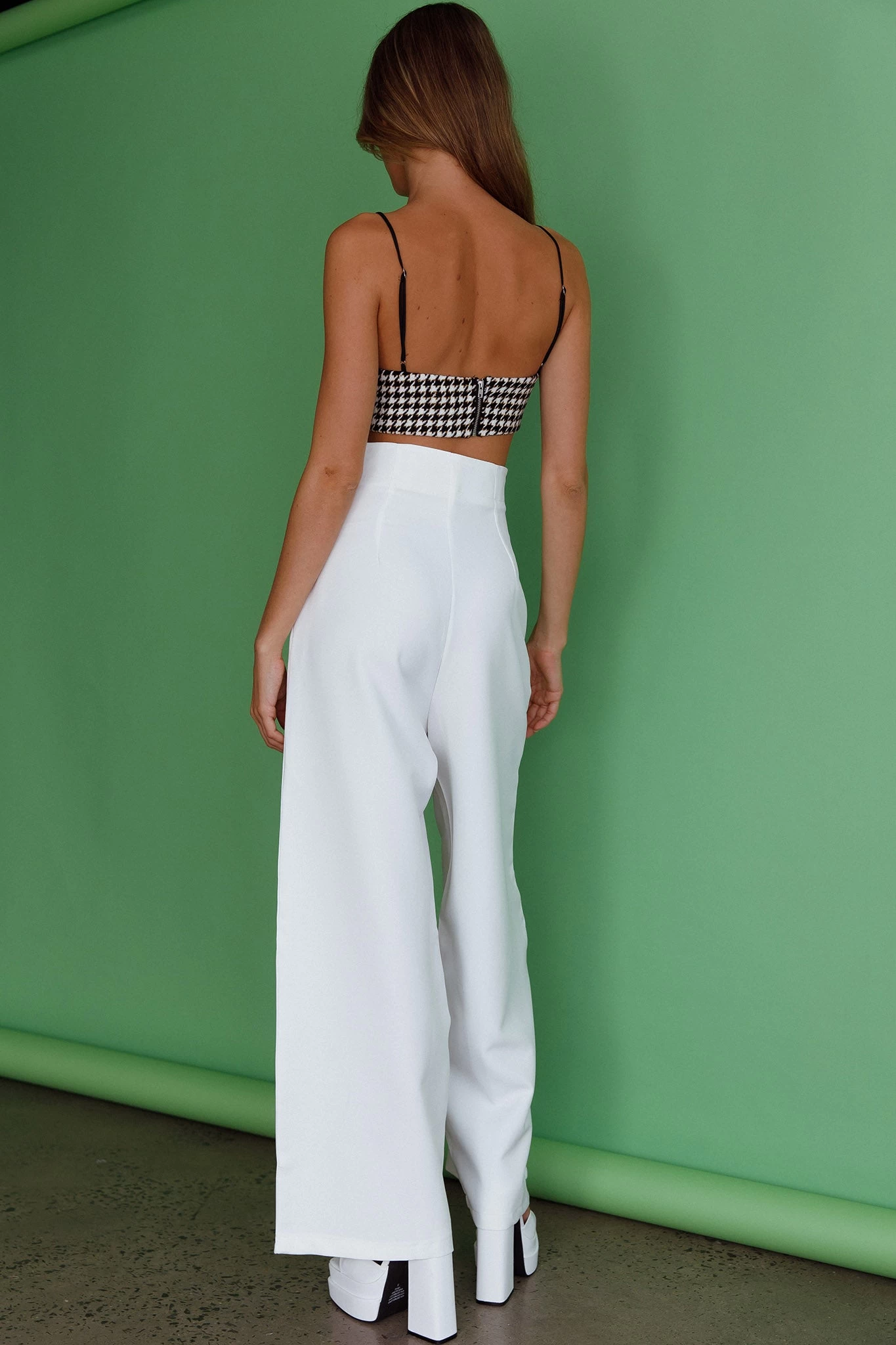 Starke High Waist Wide Leg Pants White - Image 7