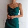 Xanadu Cowl Neck Slip Dress Forest Green