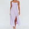 Suki Front Split Midi Dress Lilac