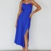 Suki Front Split Midi Dress Royal Blue
