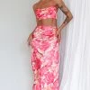 Well Versed Maxi Skirt Abstract Pink