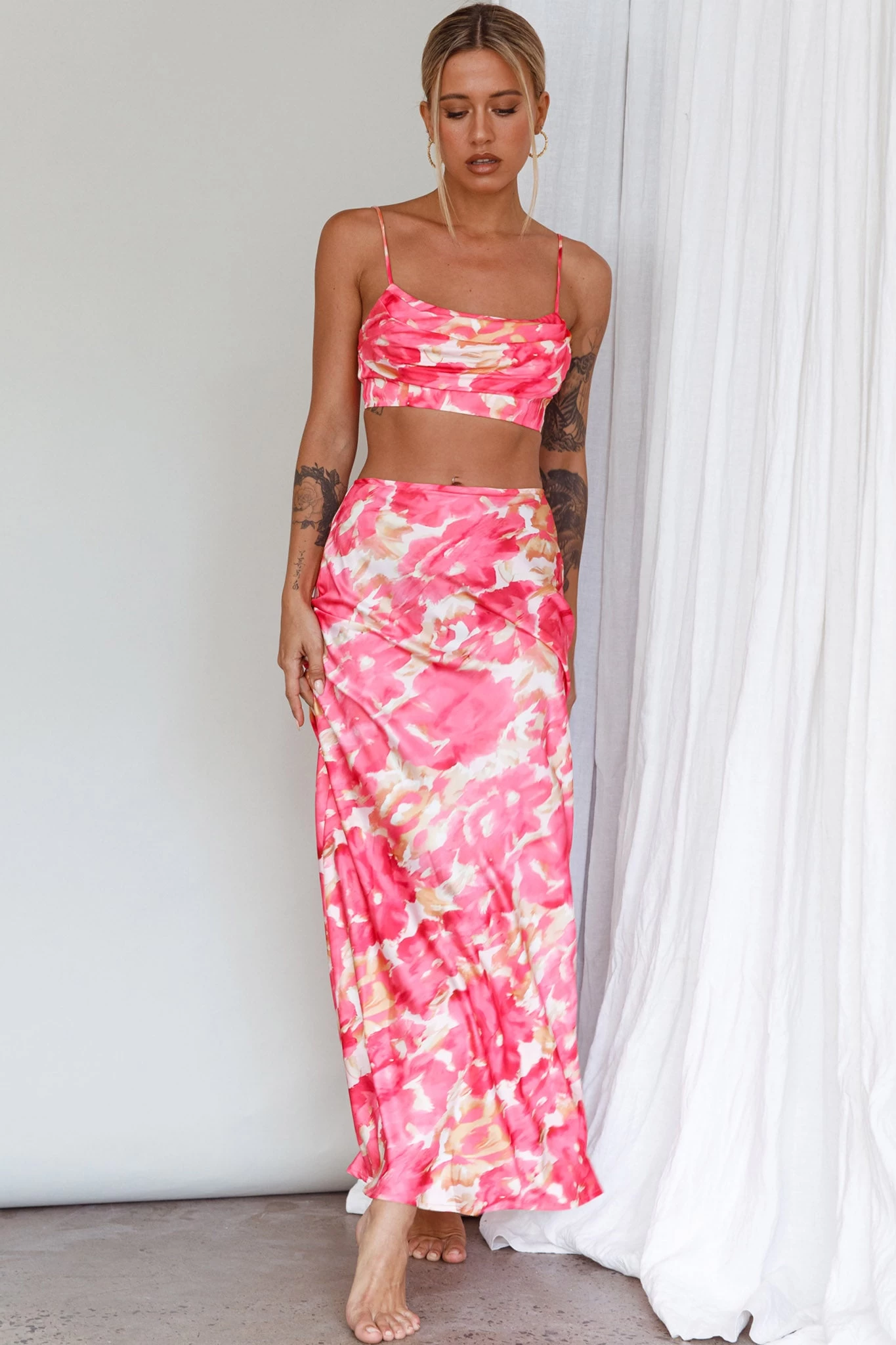 Well Versed Maxi Skirt Abstract Pink - Image 6
