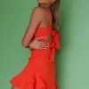 Sarah Kay Double Bow Party Dress Orange