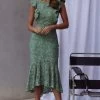 Jackie Pinafore Floral Lace Dress Avocado