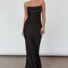Linka Diamante Strap Maxi Dress Black