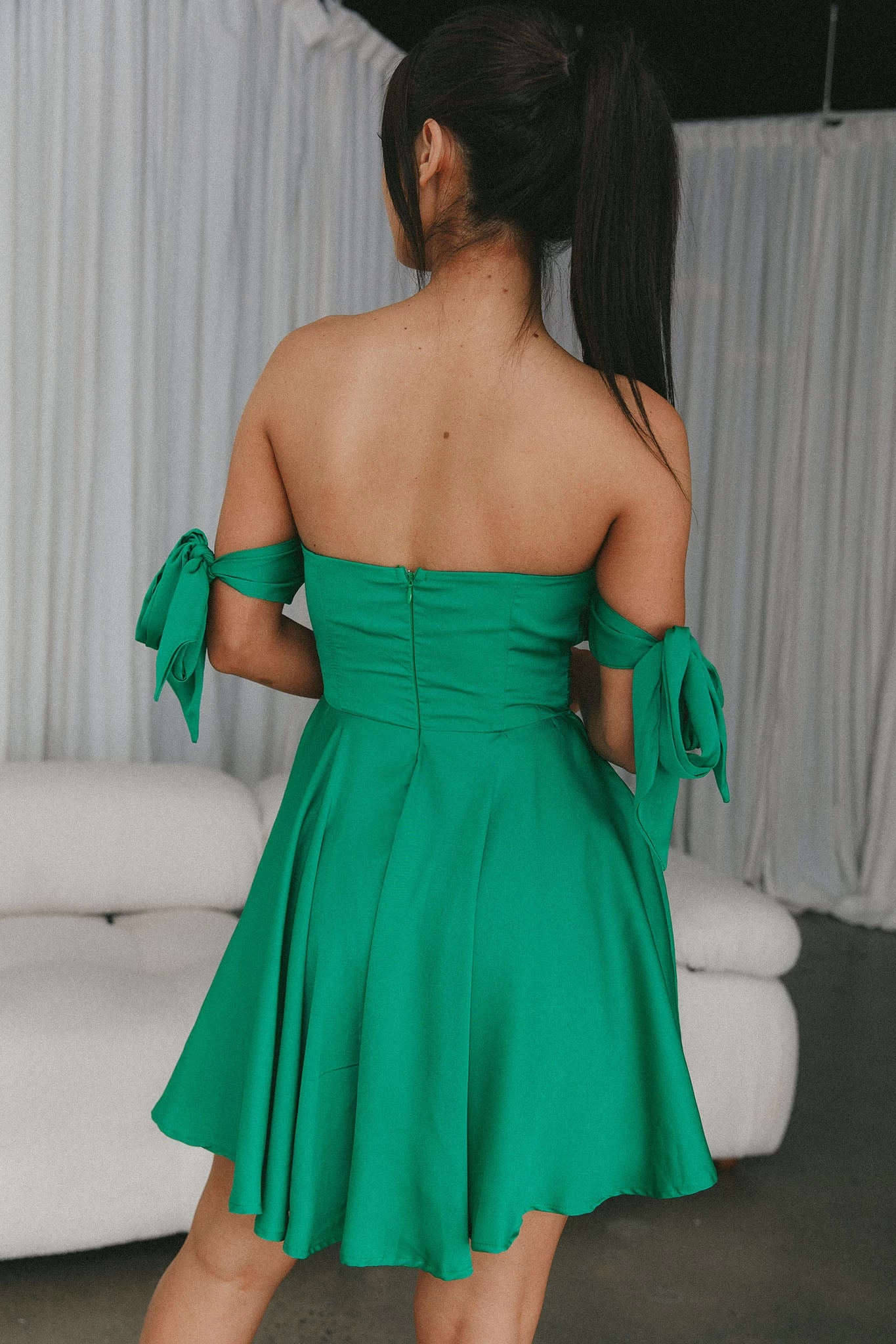 One Sweet Day Off Shoulder A-Line Dress Jade - Image 2