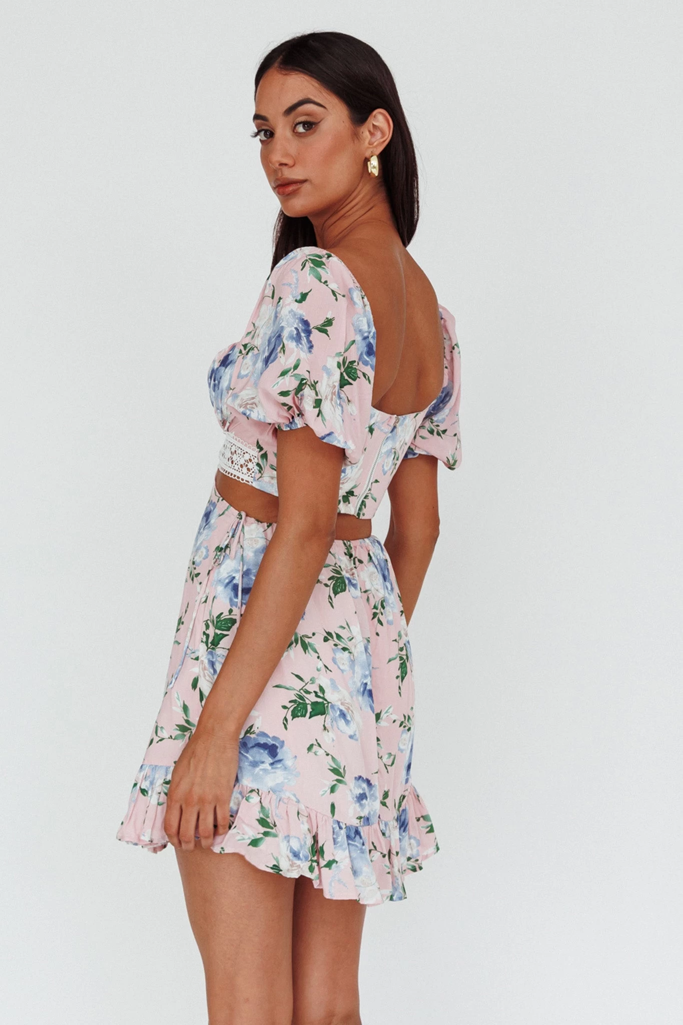 Sweet Romance Cut-Out Mini Dress Pink - Image 2