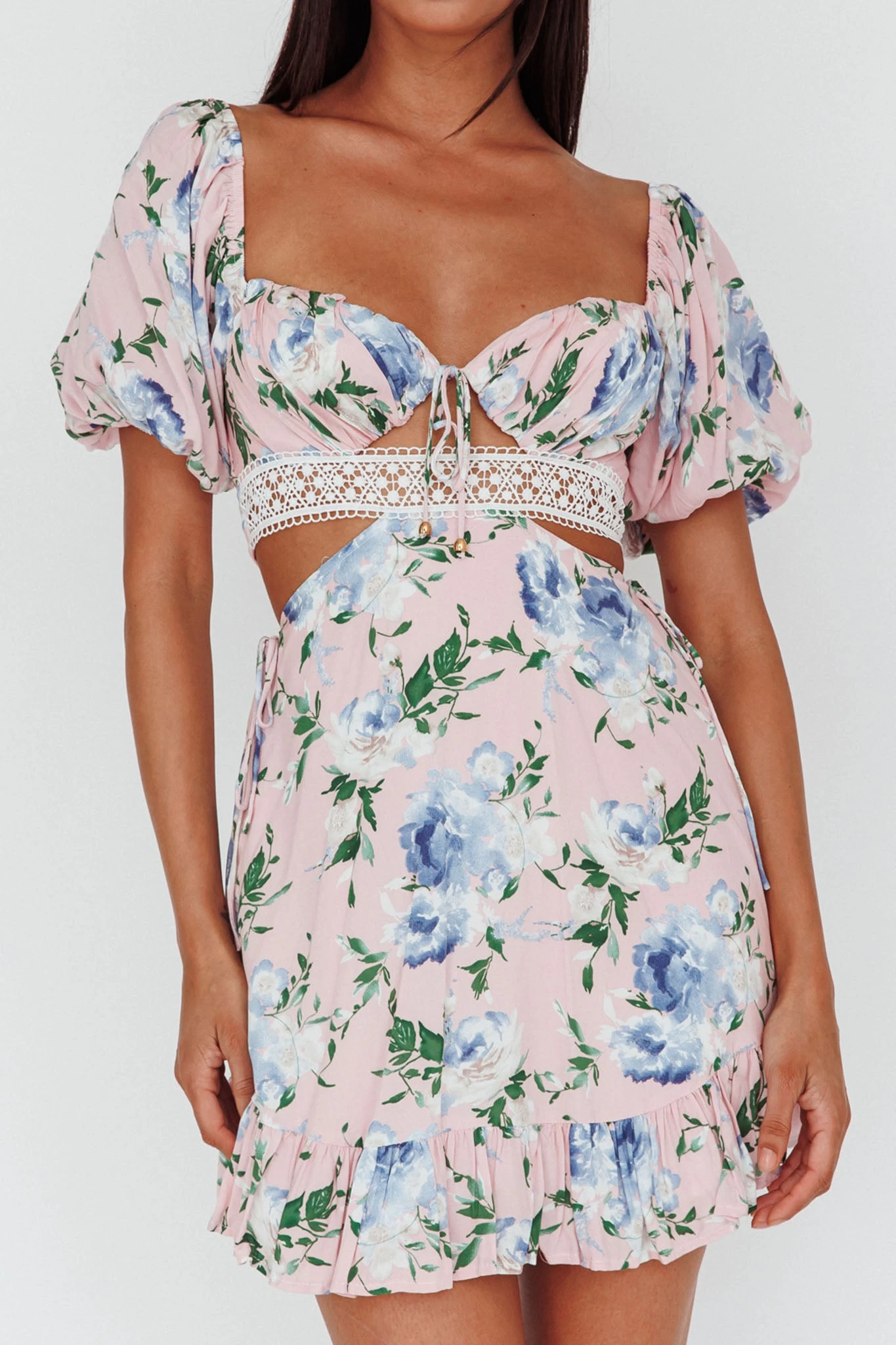 Sweet Romance Cut-Out Mini Dress Pink - Image 4