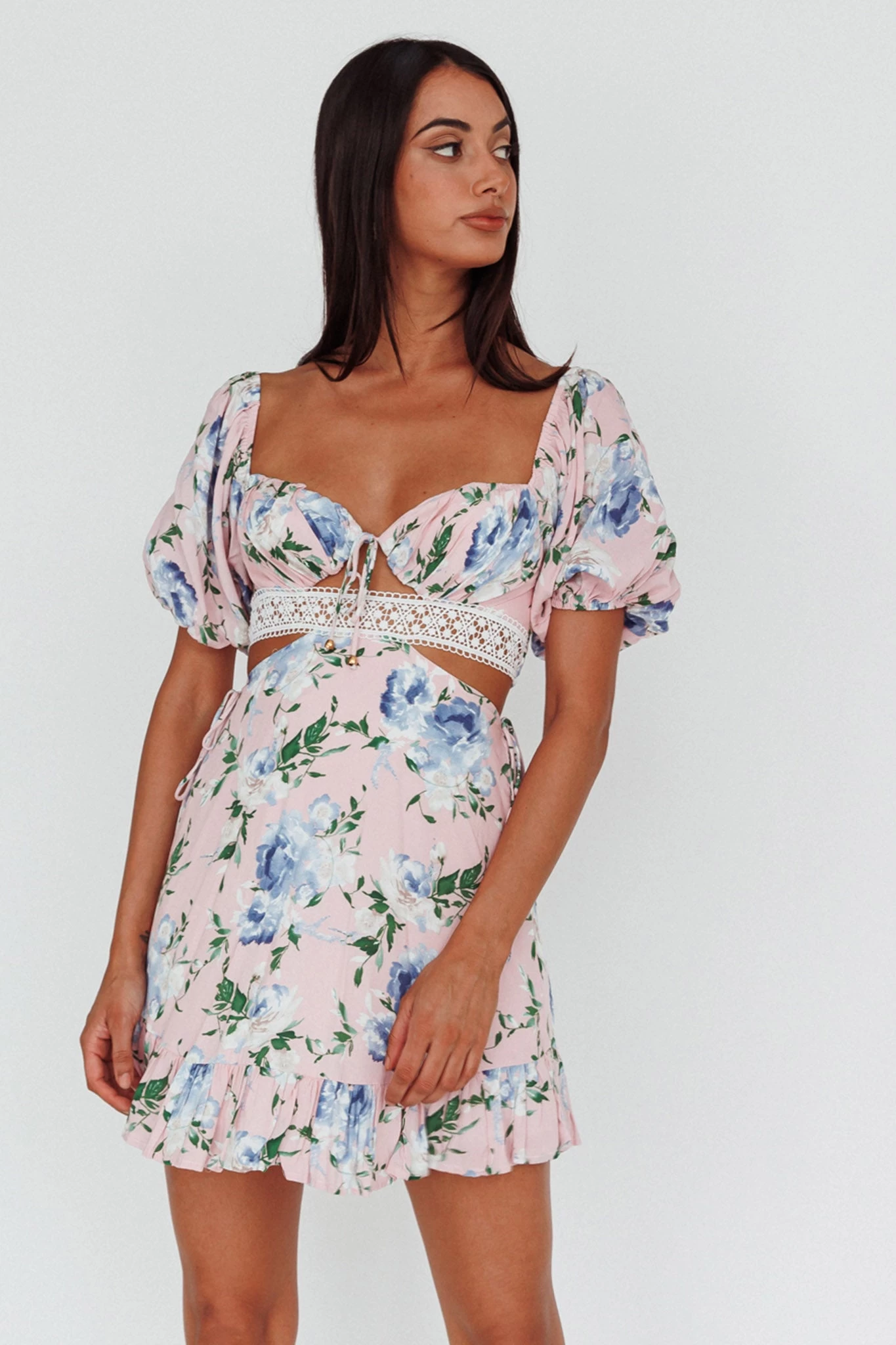 Sweet Romance Cut-Out Mini Dress Pink - Image 5