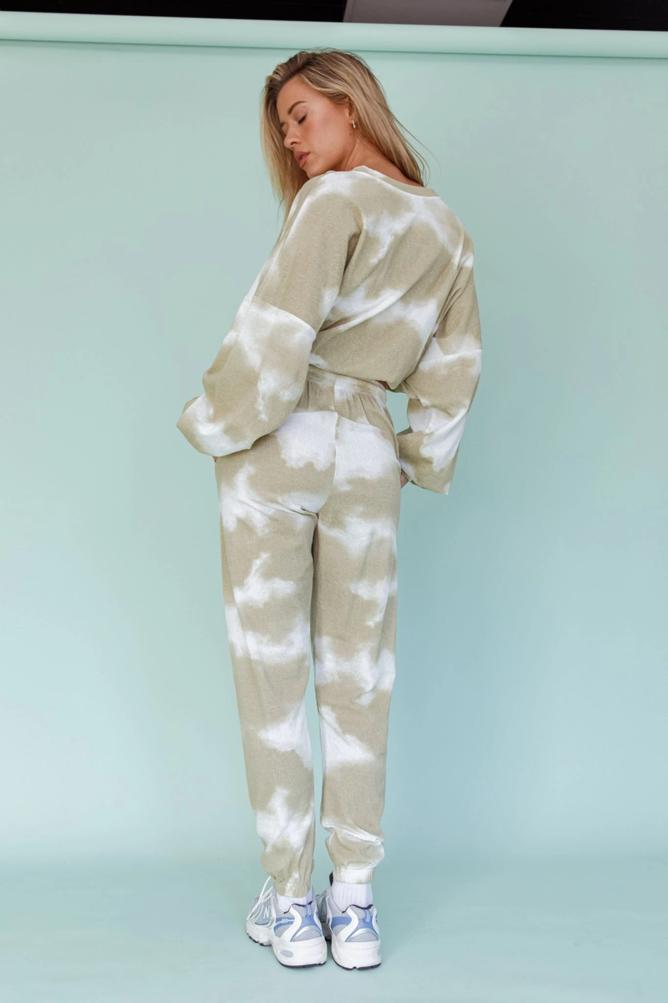 Low Key Drawstring Ribbed Pants Green - Image 2