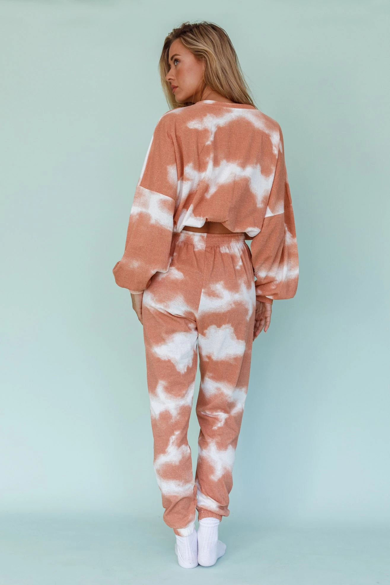 Low Key Drawstring Ribbed Pants Orange - Image 2