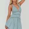 Arisha Open Back A-Line Mini Dress Sage