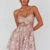 Merida Lace-Up Back Dress Floral Blush