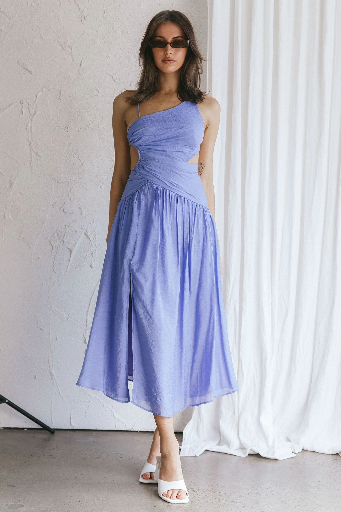 Destination Open Back Midi Dress Purple - Image 4