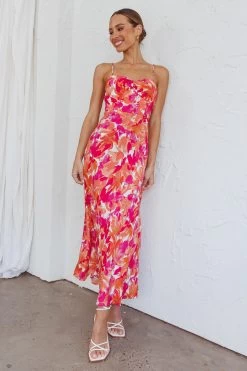 Golden Sands Cami Strap Maxi Dress Floral Red