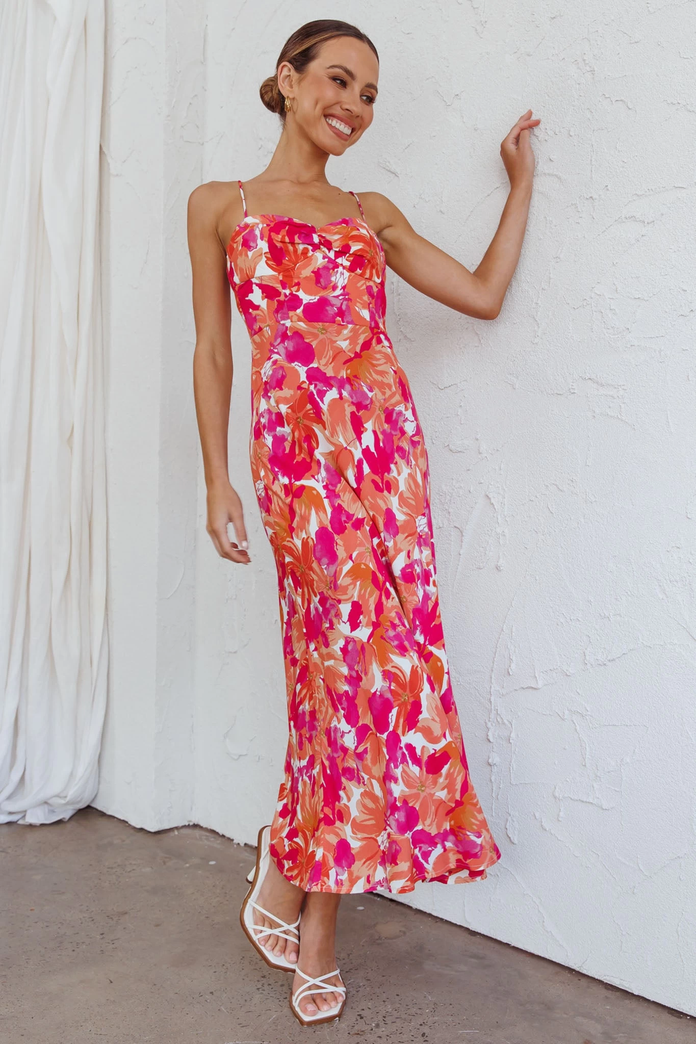 Golden Sands Cami Strap Maxi Dress Floral Red - Image 5