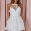 Moonlight Waltz Embellished Mini Dress White