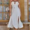 Under The Sun Tied Bust Midi Dress White