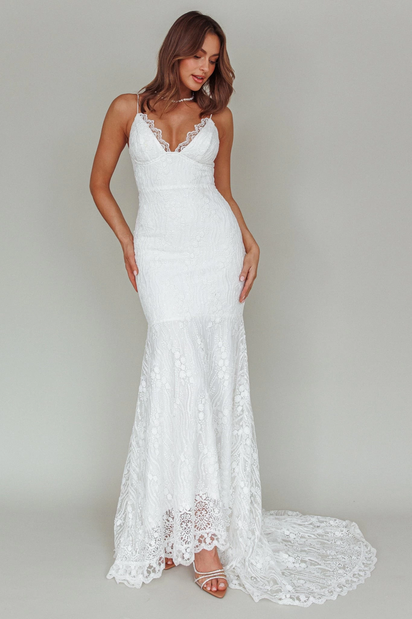 Your Beloved Lace Maxi Dress White - Image 2
