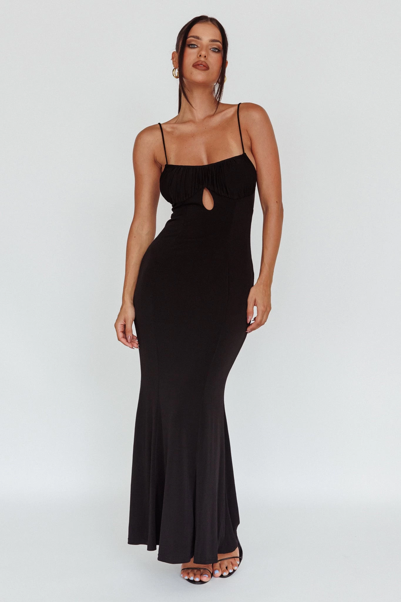Marcella Keyhole Bust Maxi Dress Black - Image 4