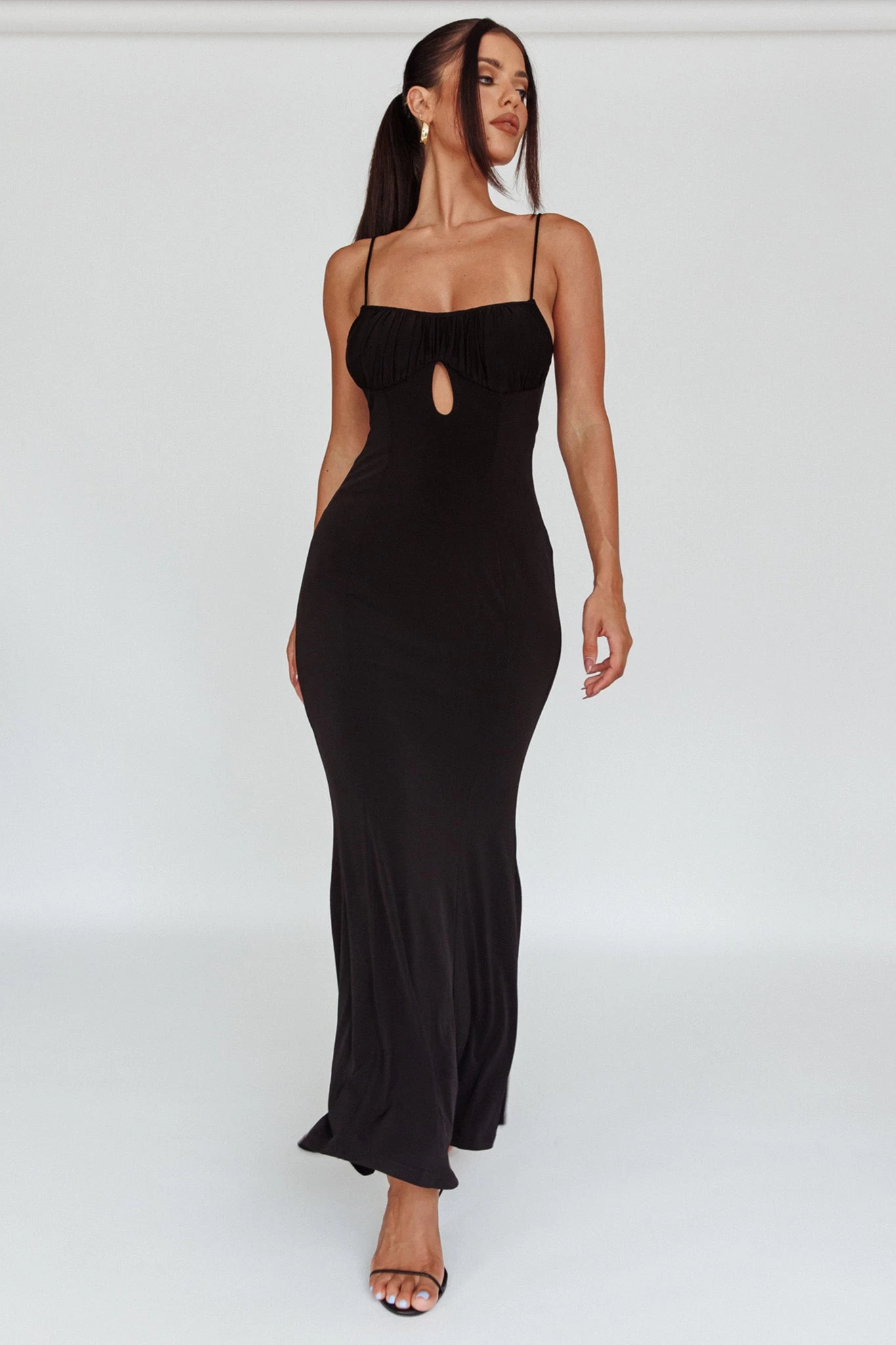 Marcella Keyhole Bust Maxi Dress Black - Image 5