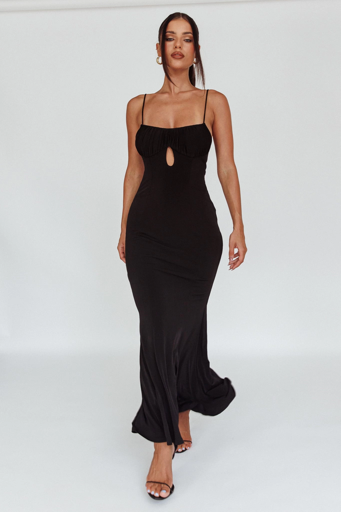 Marcella Keyhole Bust Maxi Dress Black - Image 6