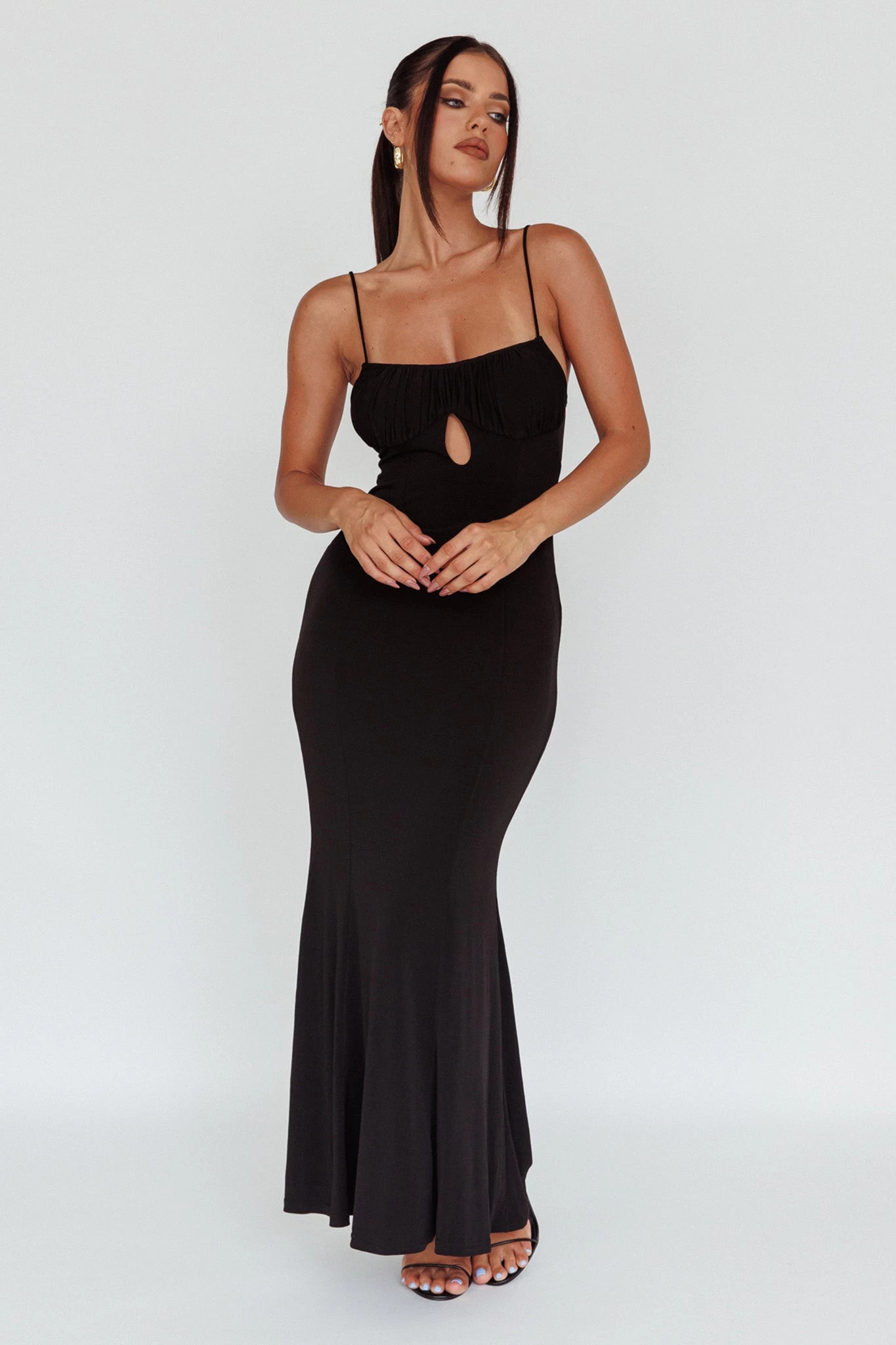 Marcella Keyhole Bust Maxi Dress Black - Image 7