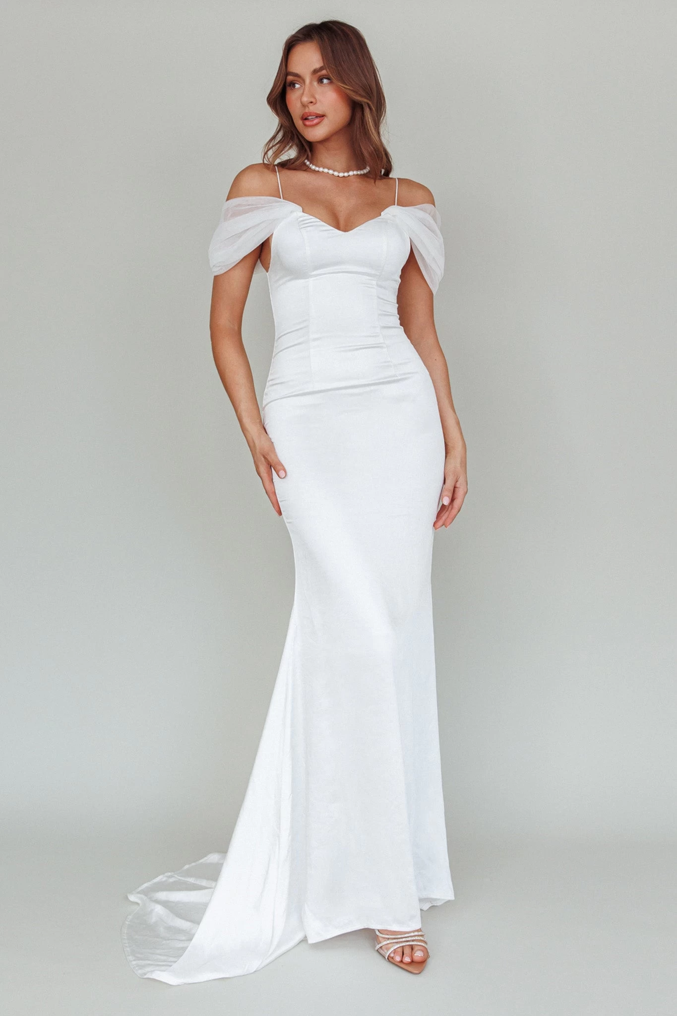 Keila Off-Shoulder Maxi Dress White - Image 5