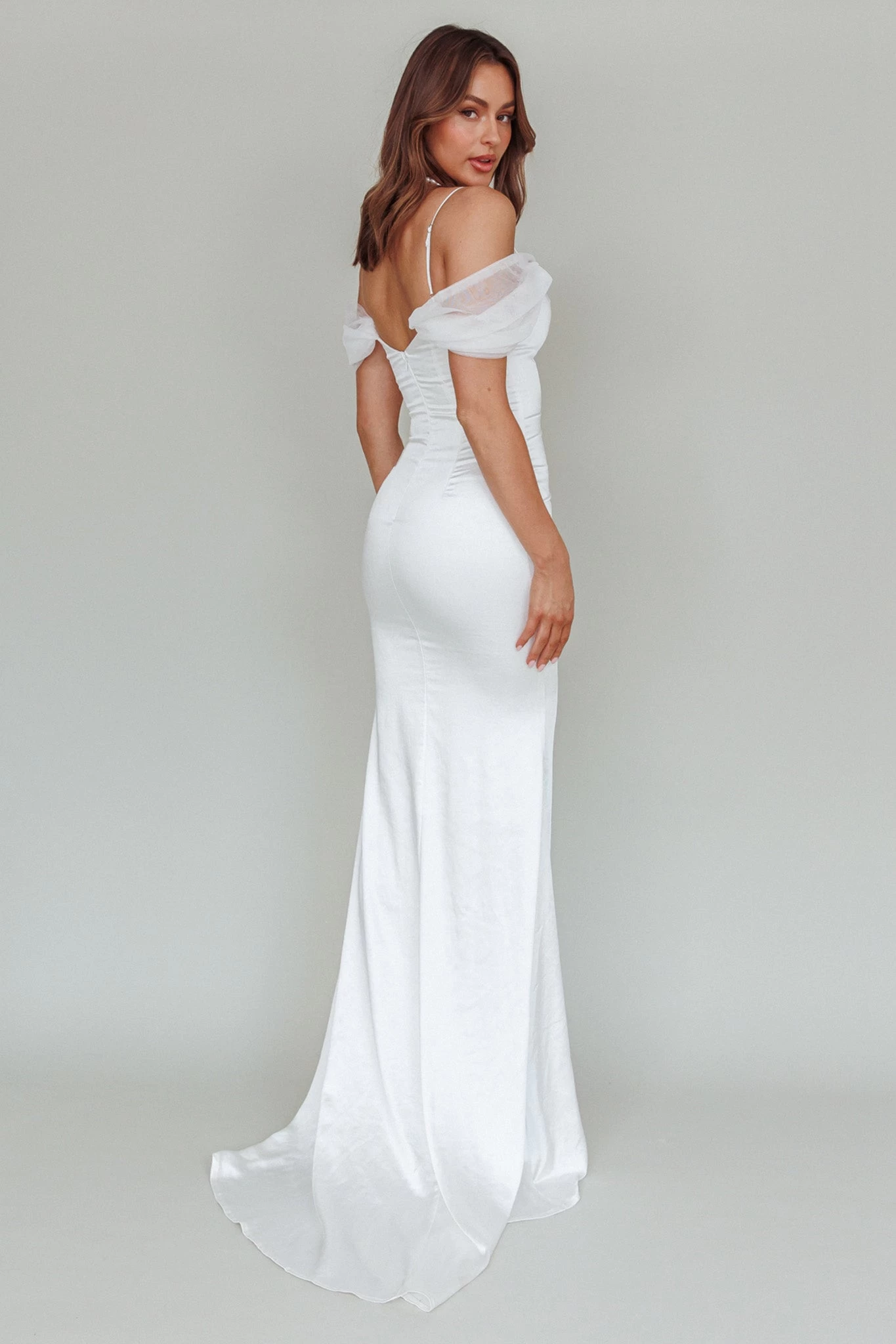 Keila Off-Shoulder Maxi Dress White - Image 6