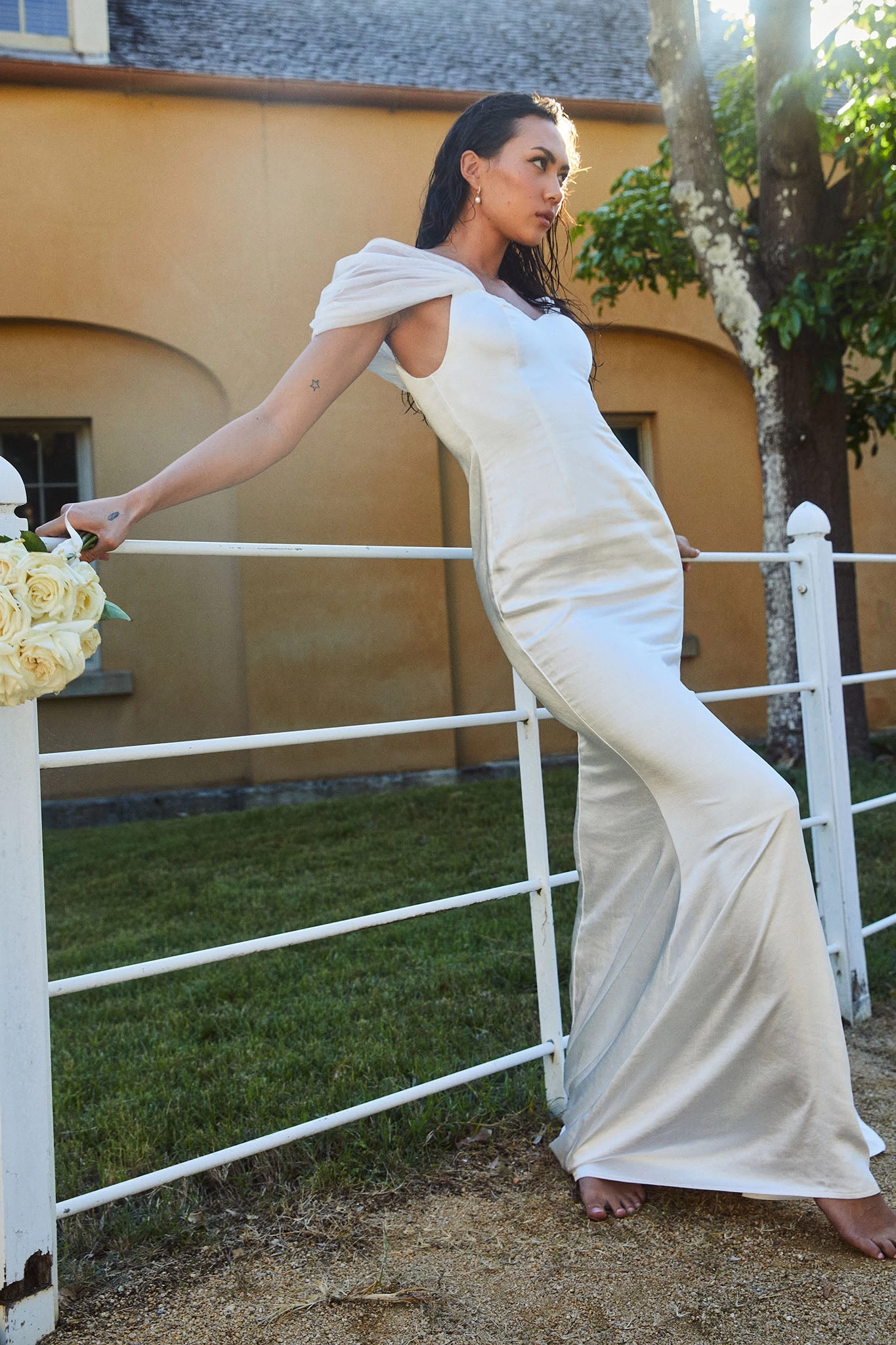 Keila Off-Shoulder Maxi Dress White - Image 7