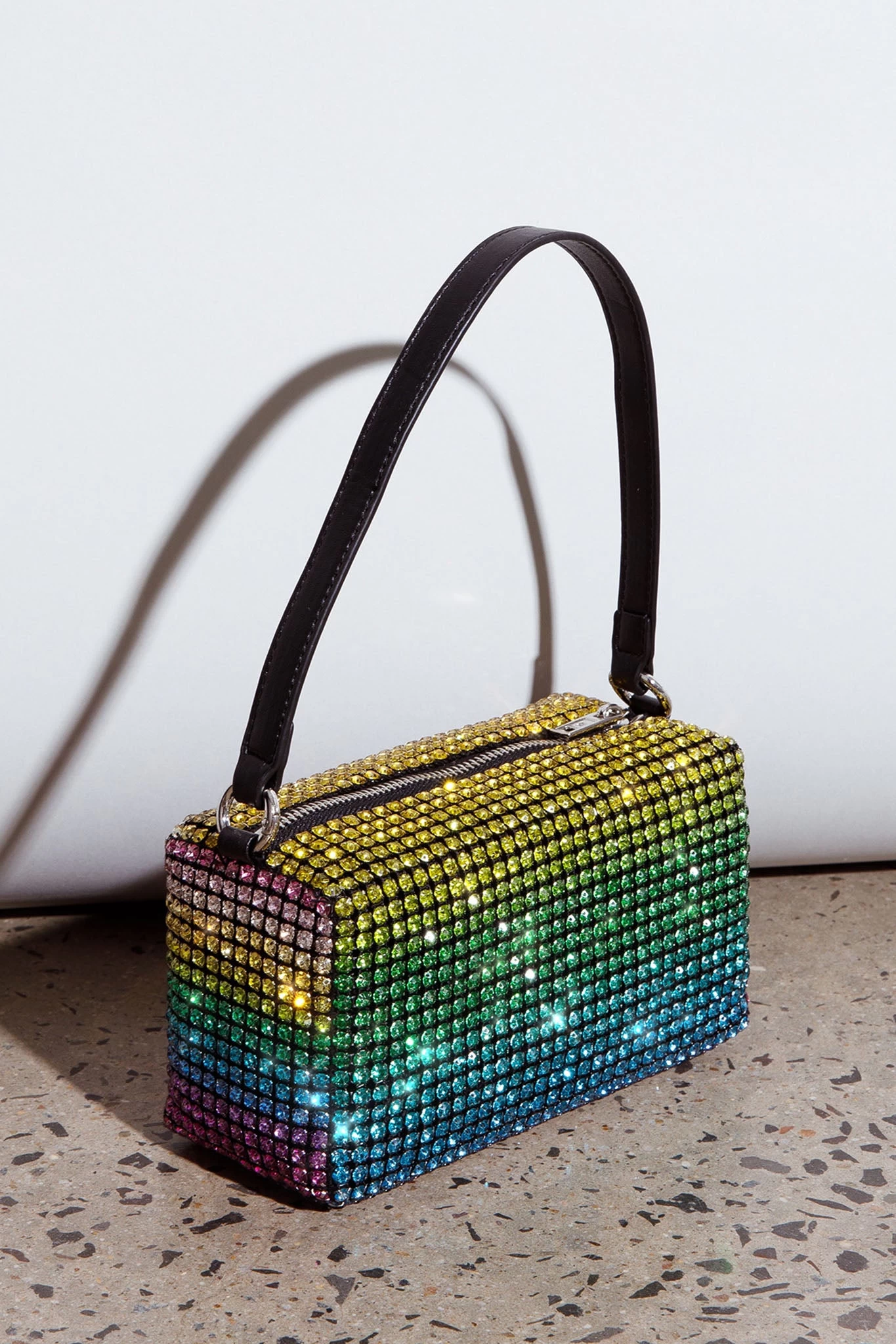 Mara Crystal Rectangular Bag Green Multi - Image 2