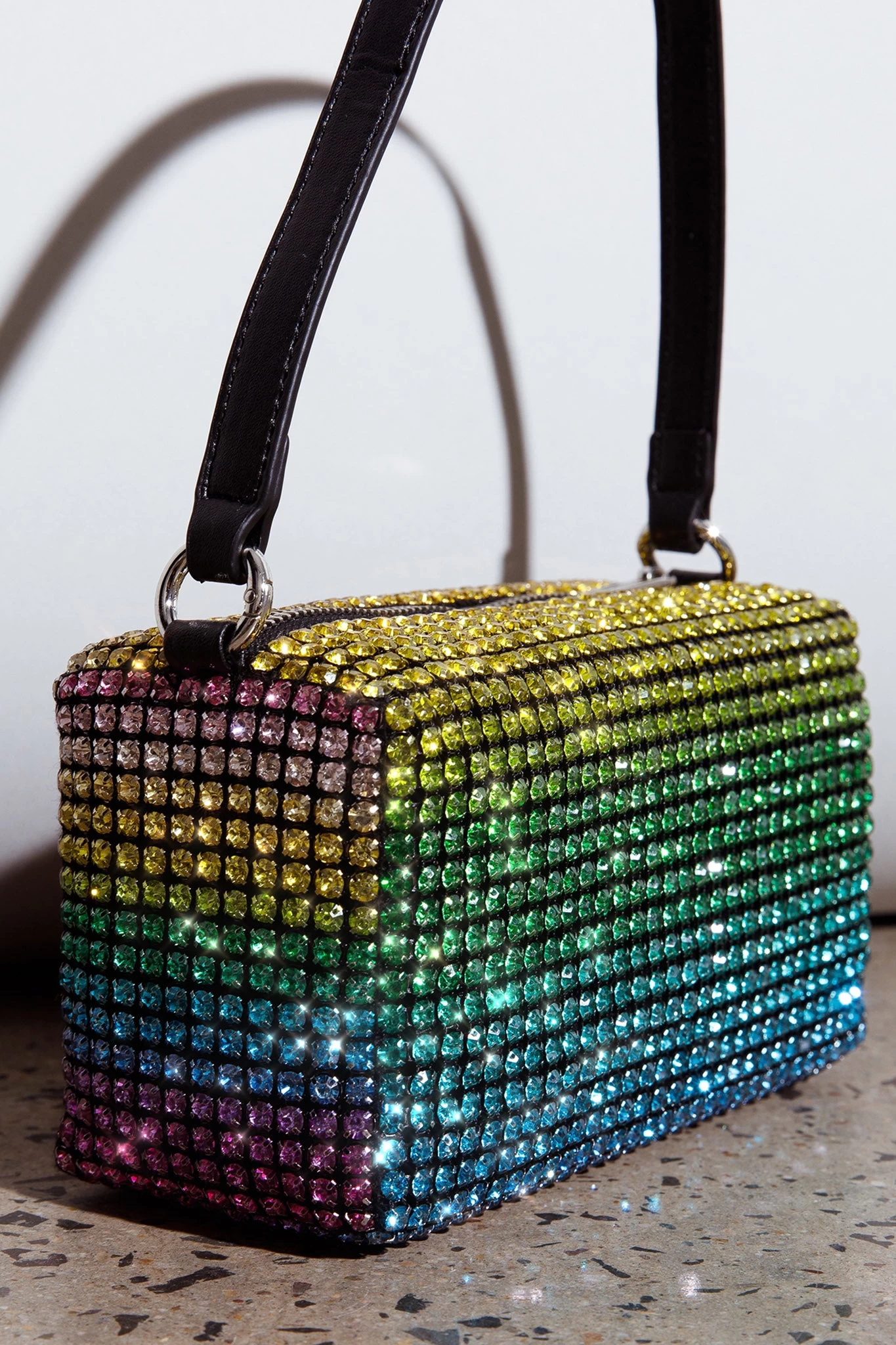 Mara Crystal Rectangular Bag Green Multi - Image 5