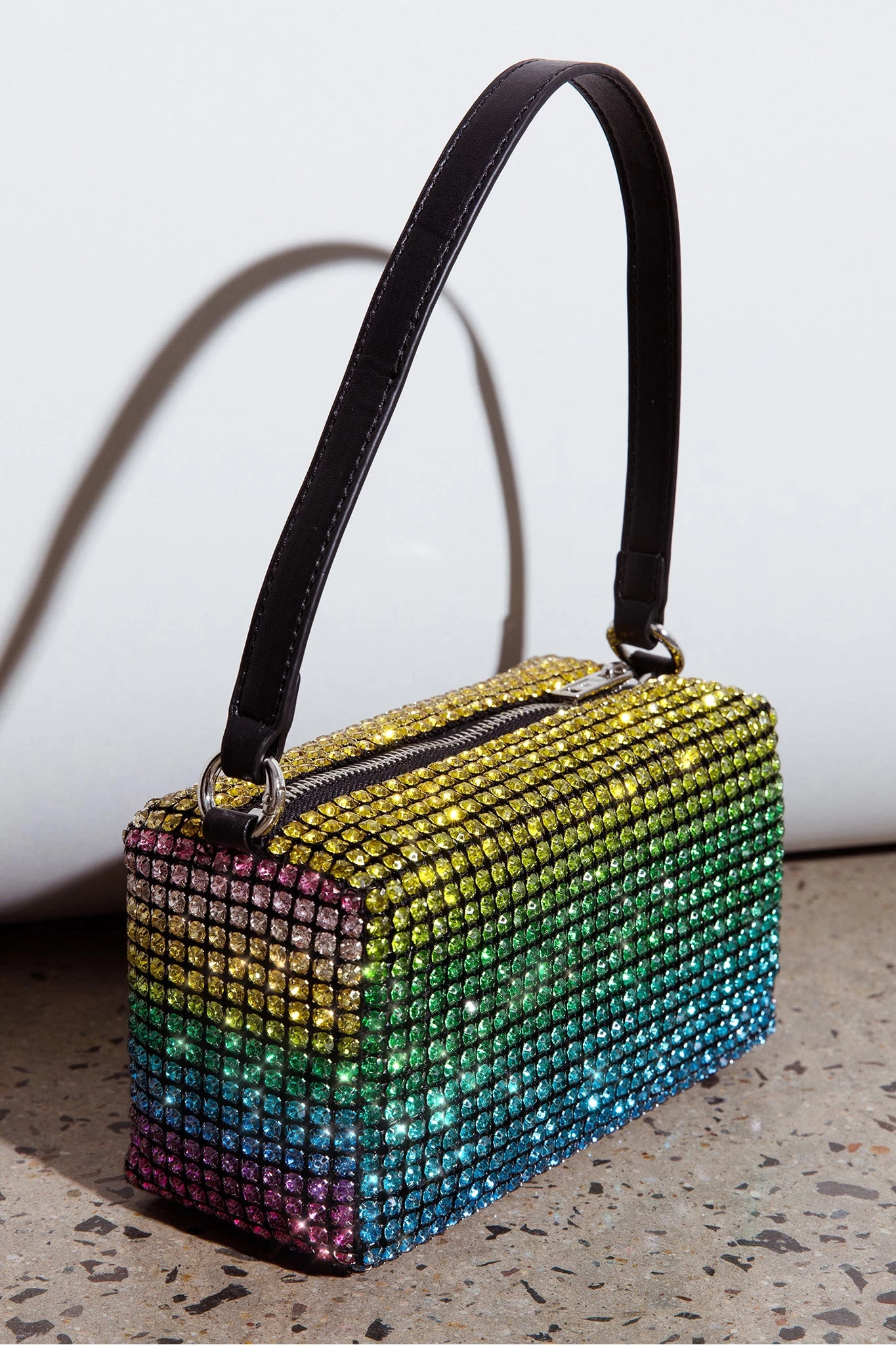 Mara Crystal Rectangular Bag Green Multi - Image 6