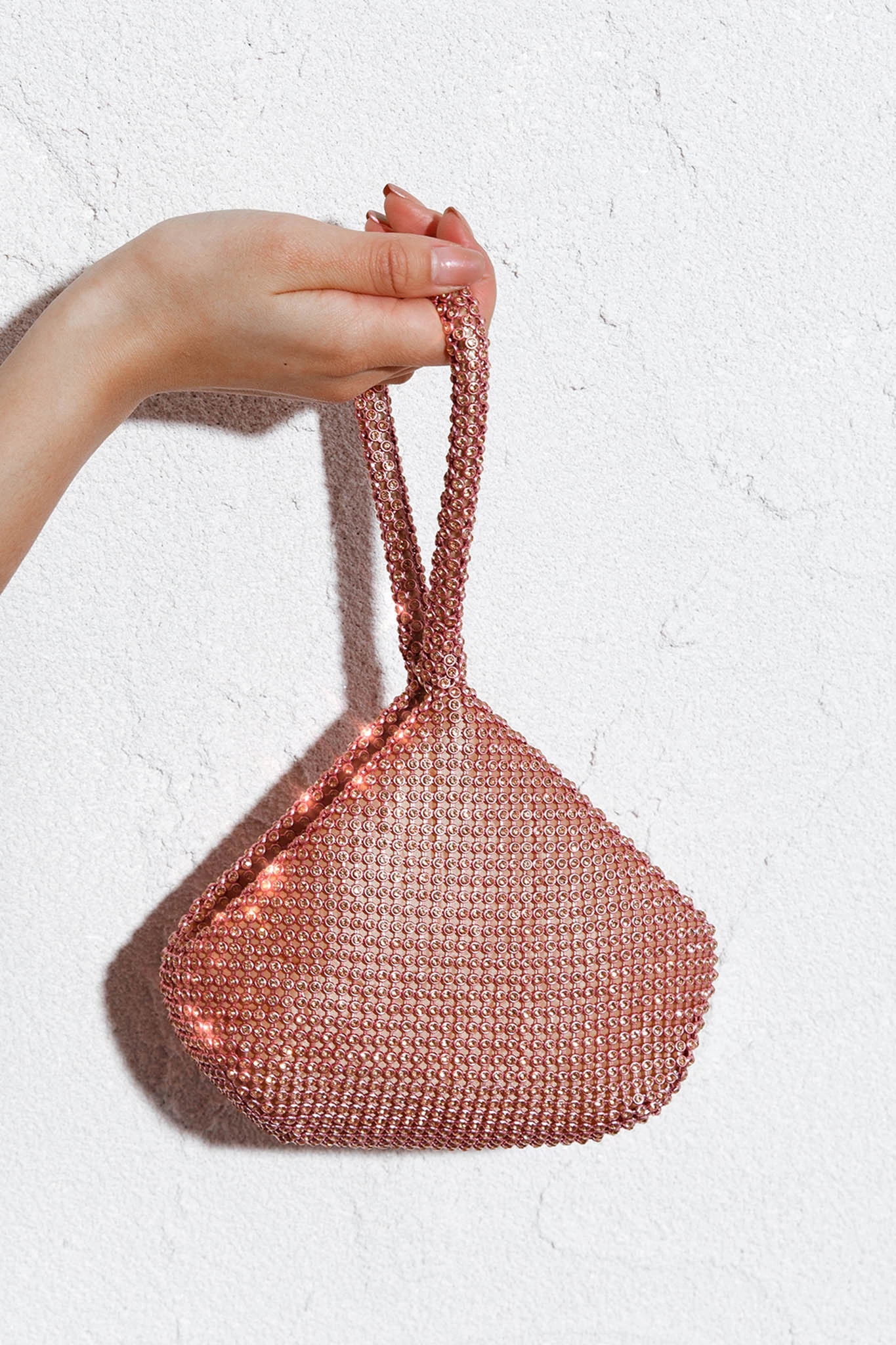 Amore Diamante Mesh Bag Champagne - Image 2