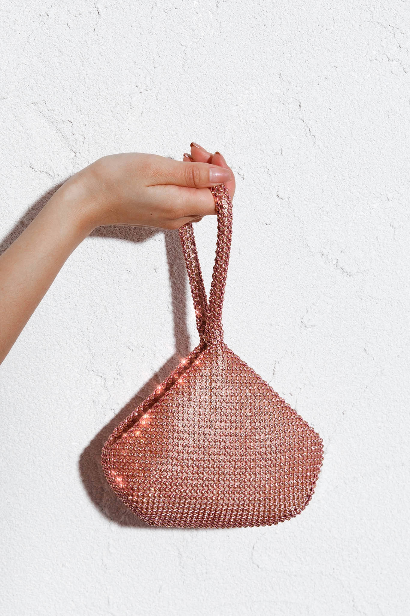 Amore Diamante Mesh Bag Champagne - Image 4