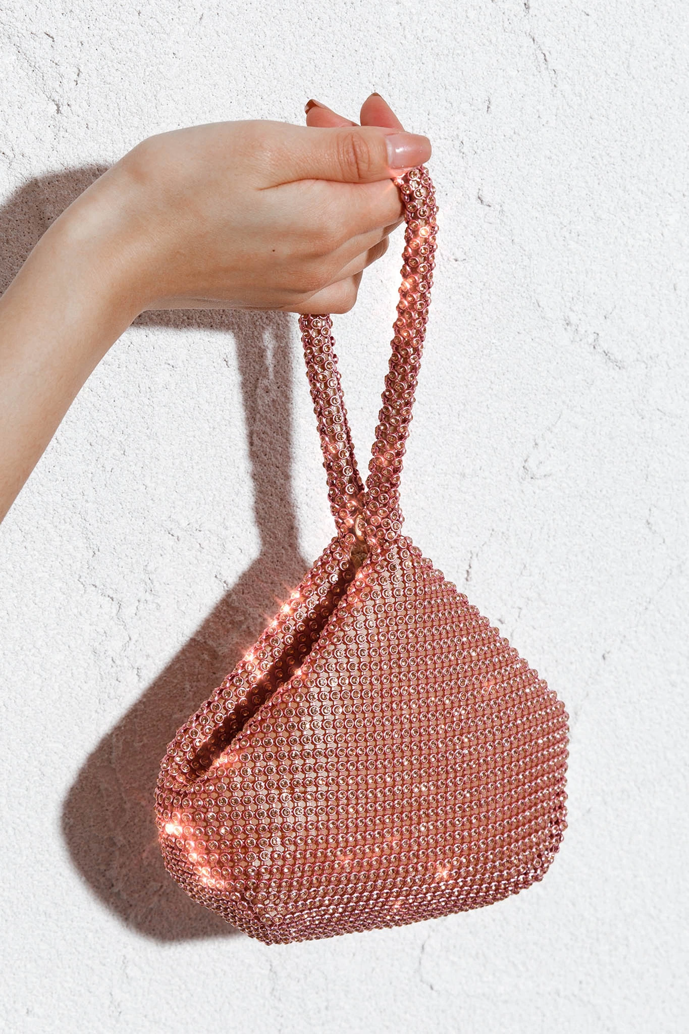 Amore Diamante Mesh Bag Champagne - Image 3
