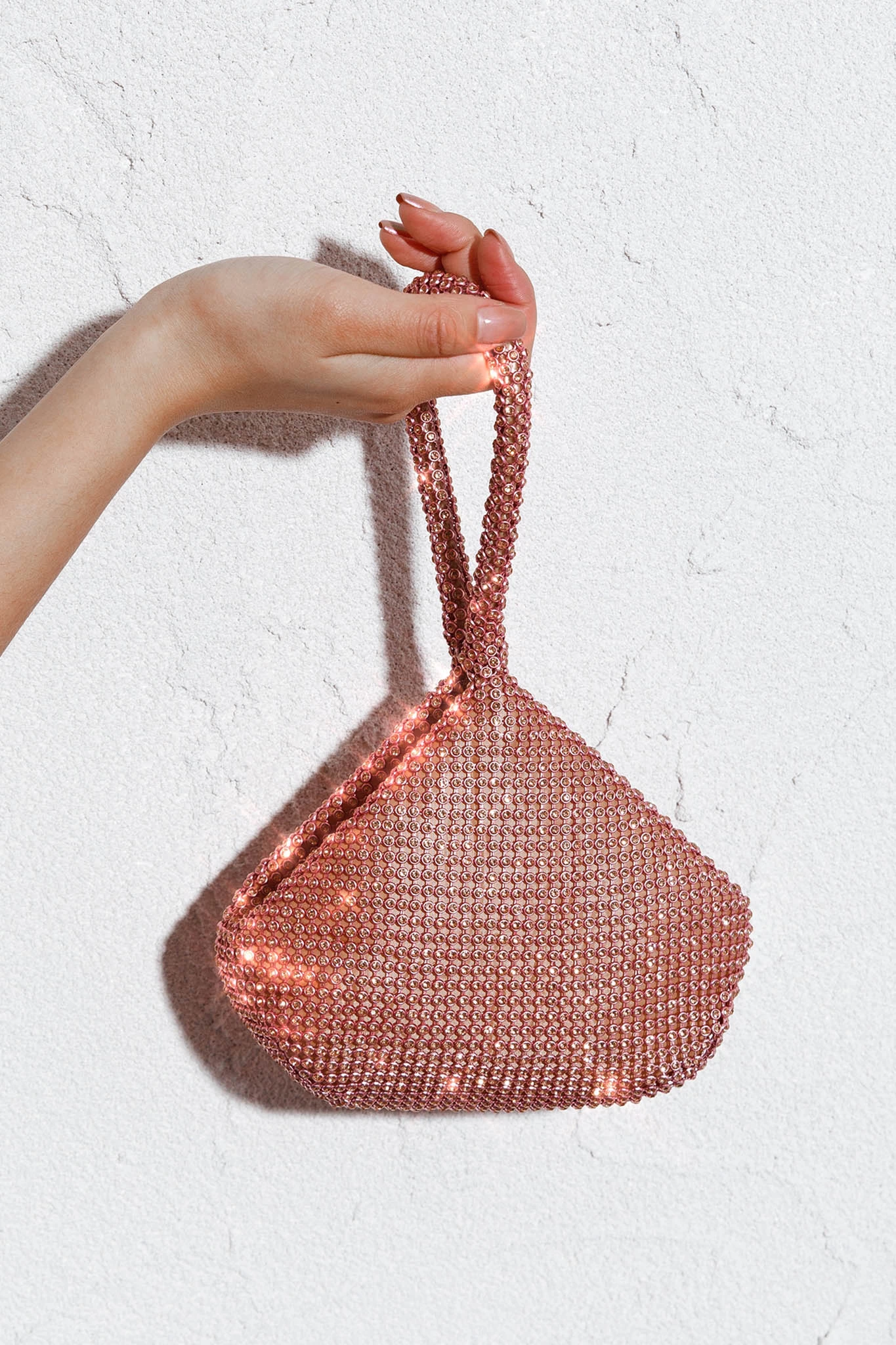 Amore Diamante Mesh Bag Champagne - Image 5