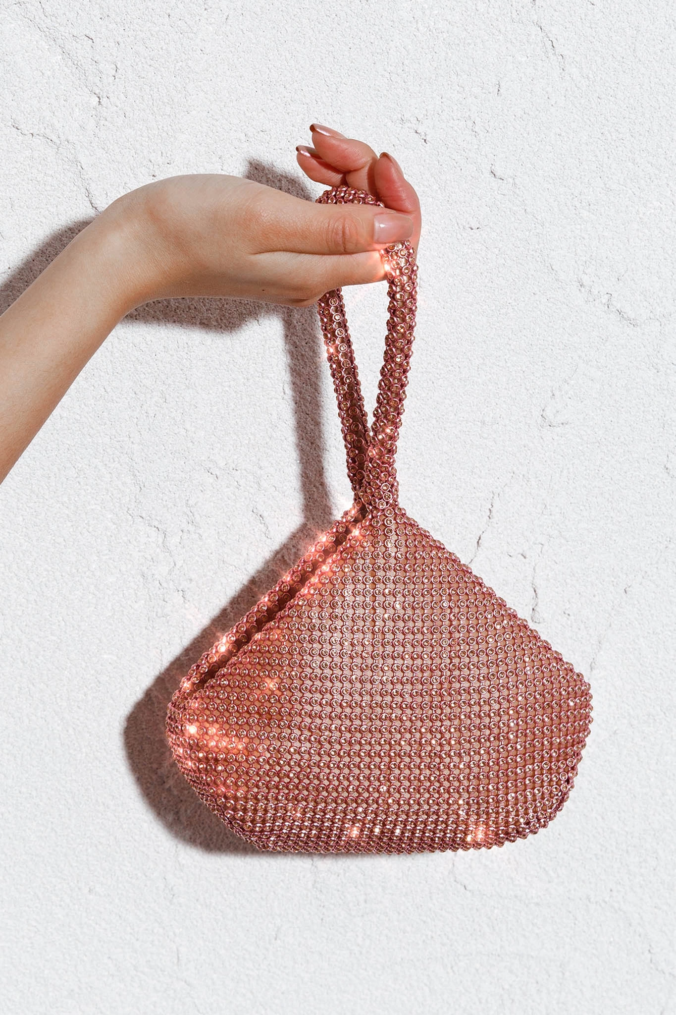 Amore Diamante Mesh Bag Champagne - Image 6