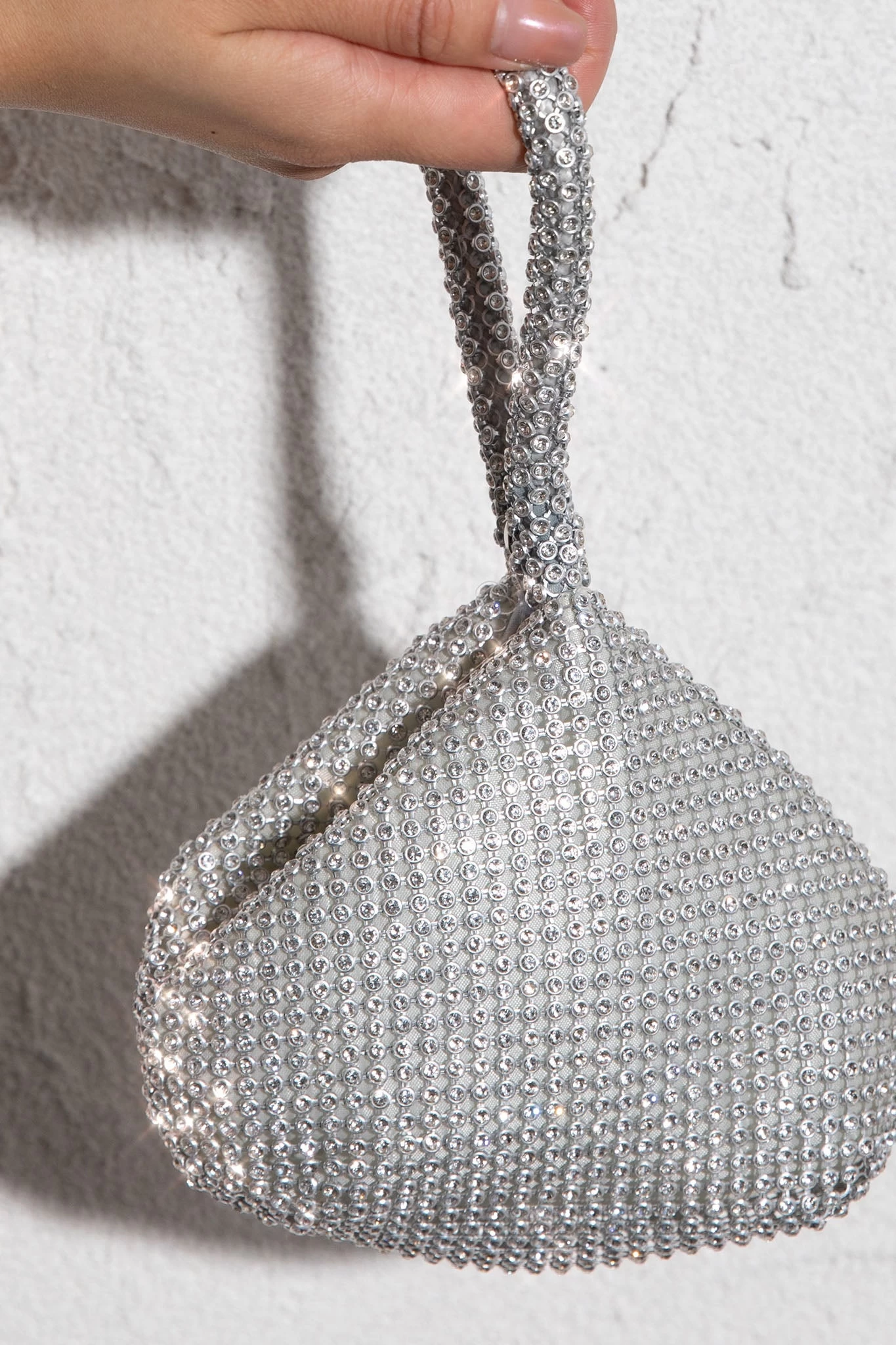 Amore Diamante Mesh Bag Silver - Image 3