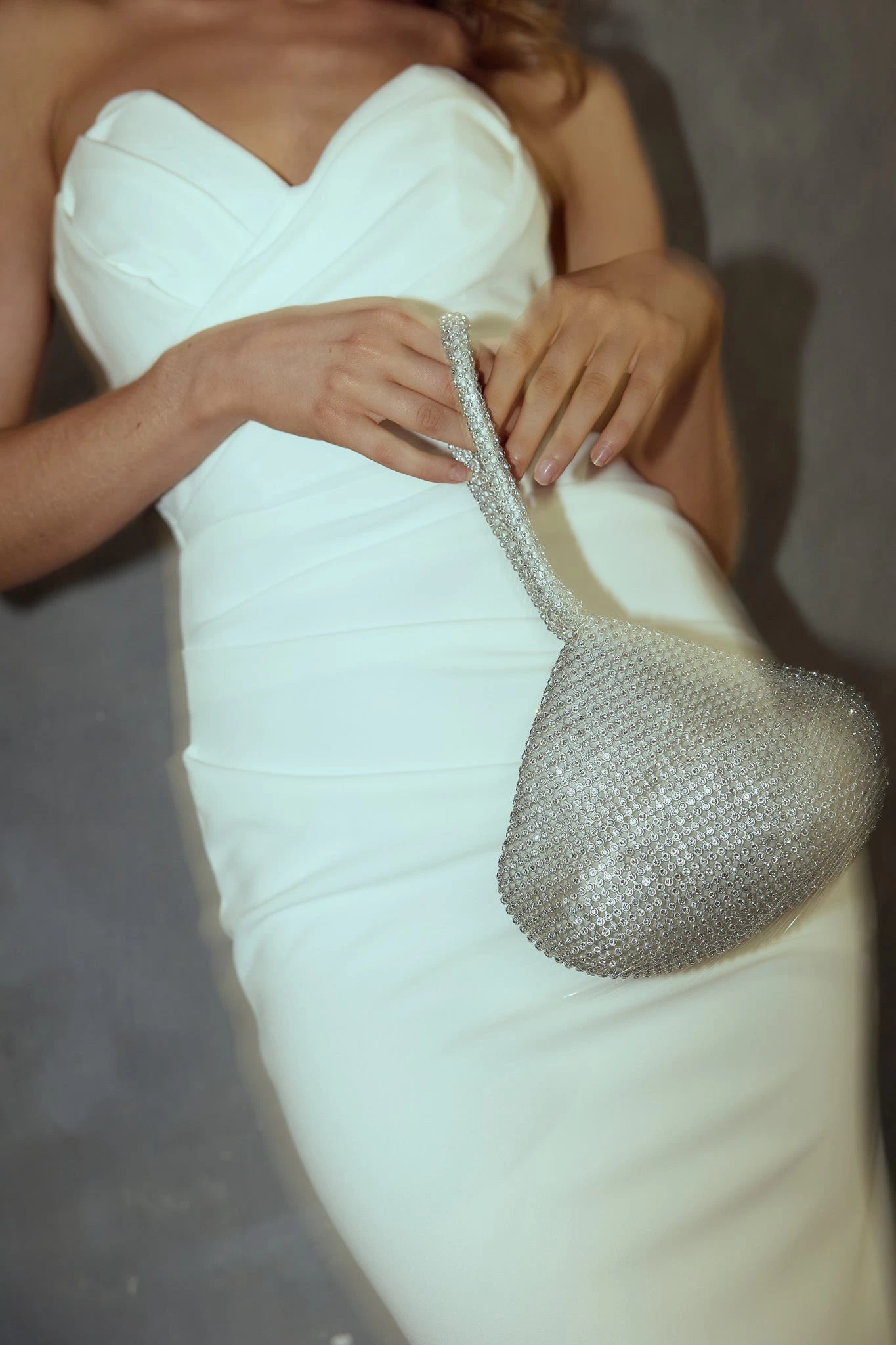 Amore Diamante Mesh Bag Silver - Image 5