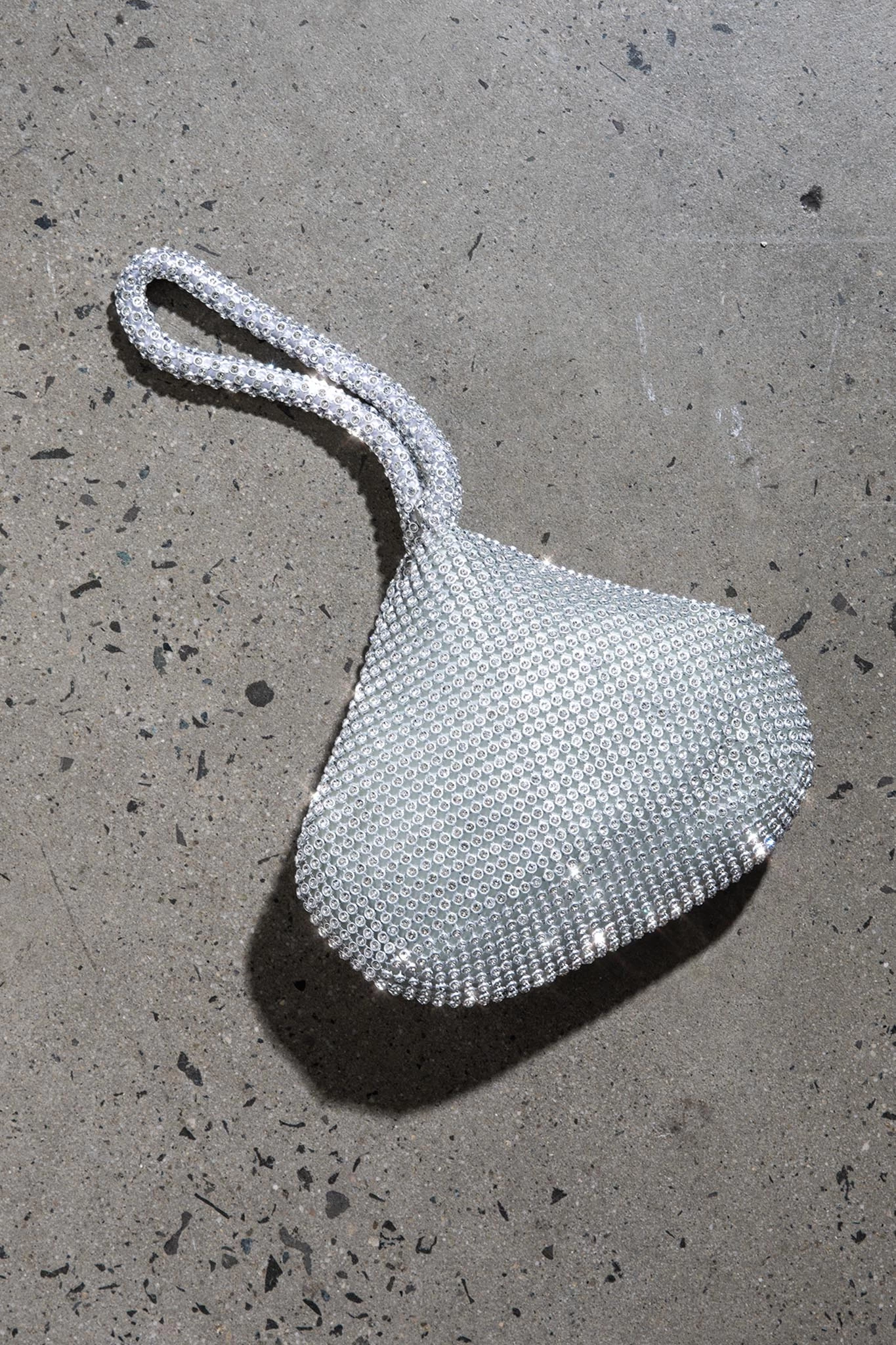 Te Amo Diamante Mesh Mini Bag Silver - Image 4