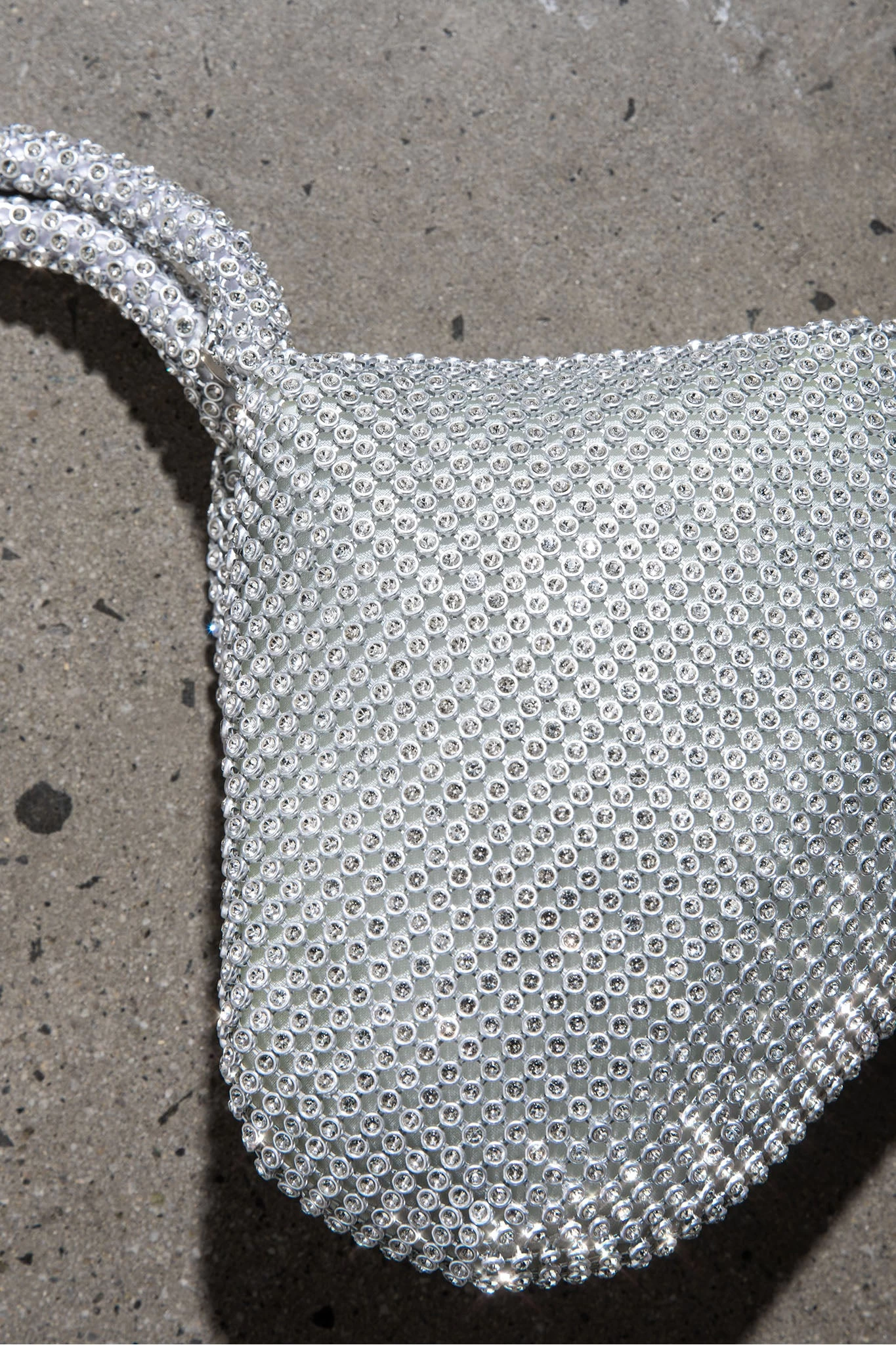 Te Amo Diamante Mesh Mini Bag Silver - Image 6