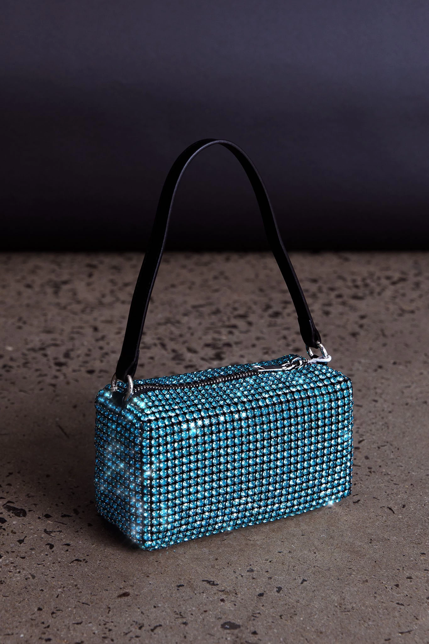 Mara Crystal Rectangular Bag Blue - Image 3