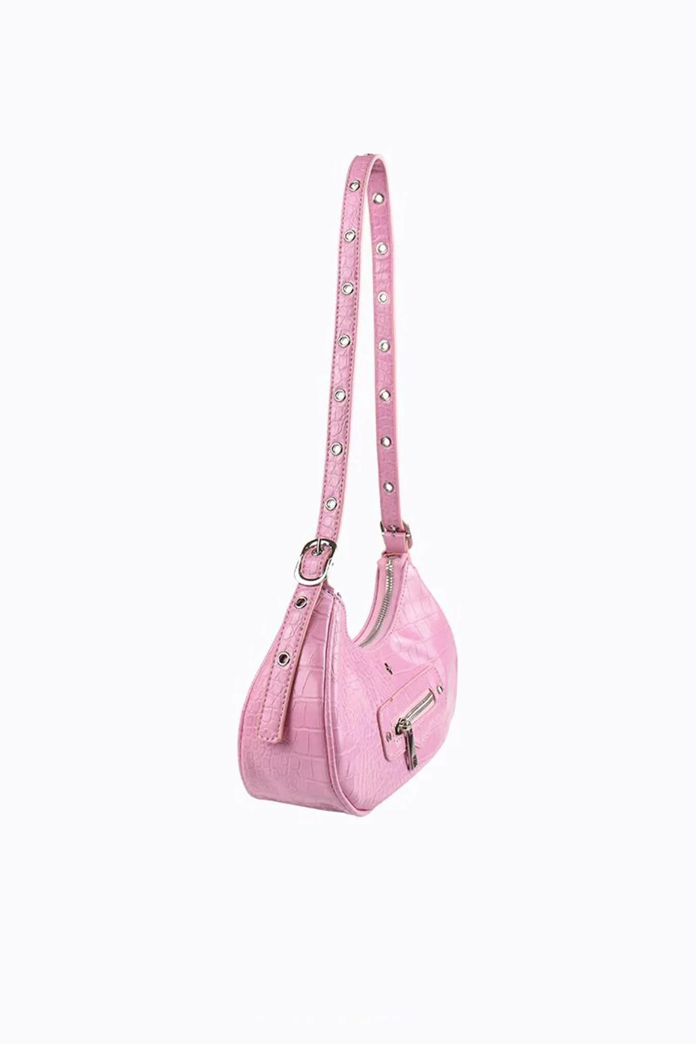 Peta And Jain Moto Shoulder Bag Pink - Image 4