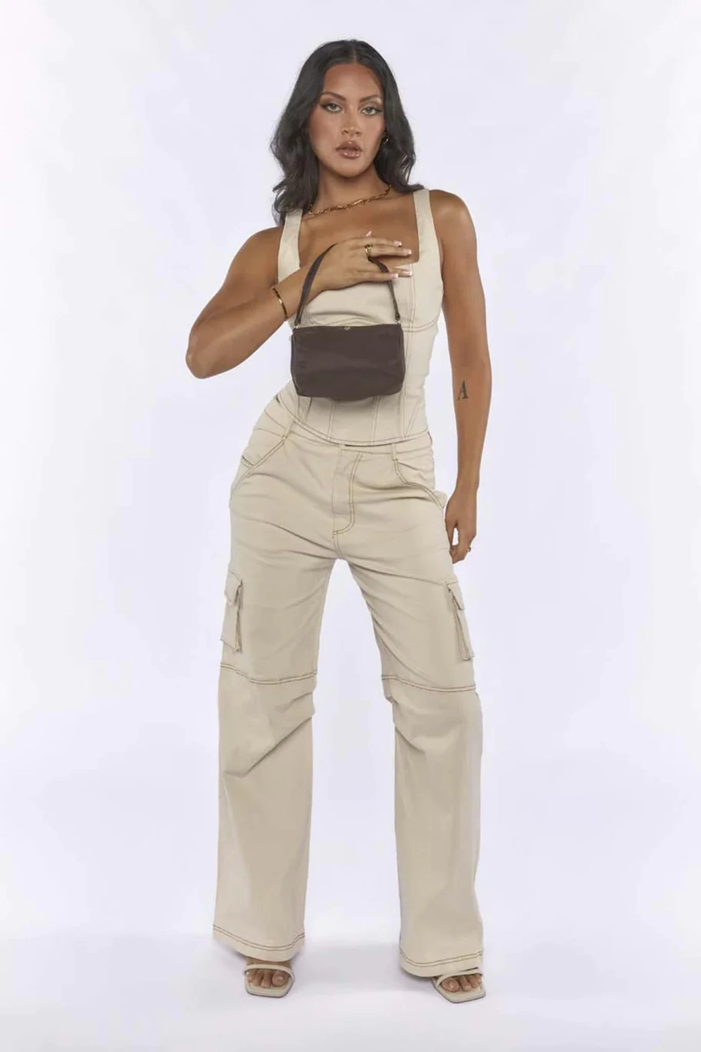 Peta And Jain Delta Shoulder Bag Chocolate - Image 2