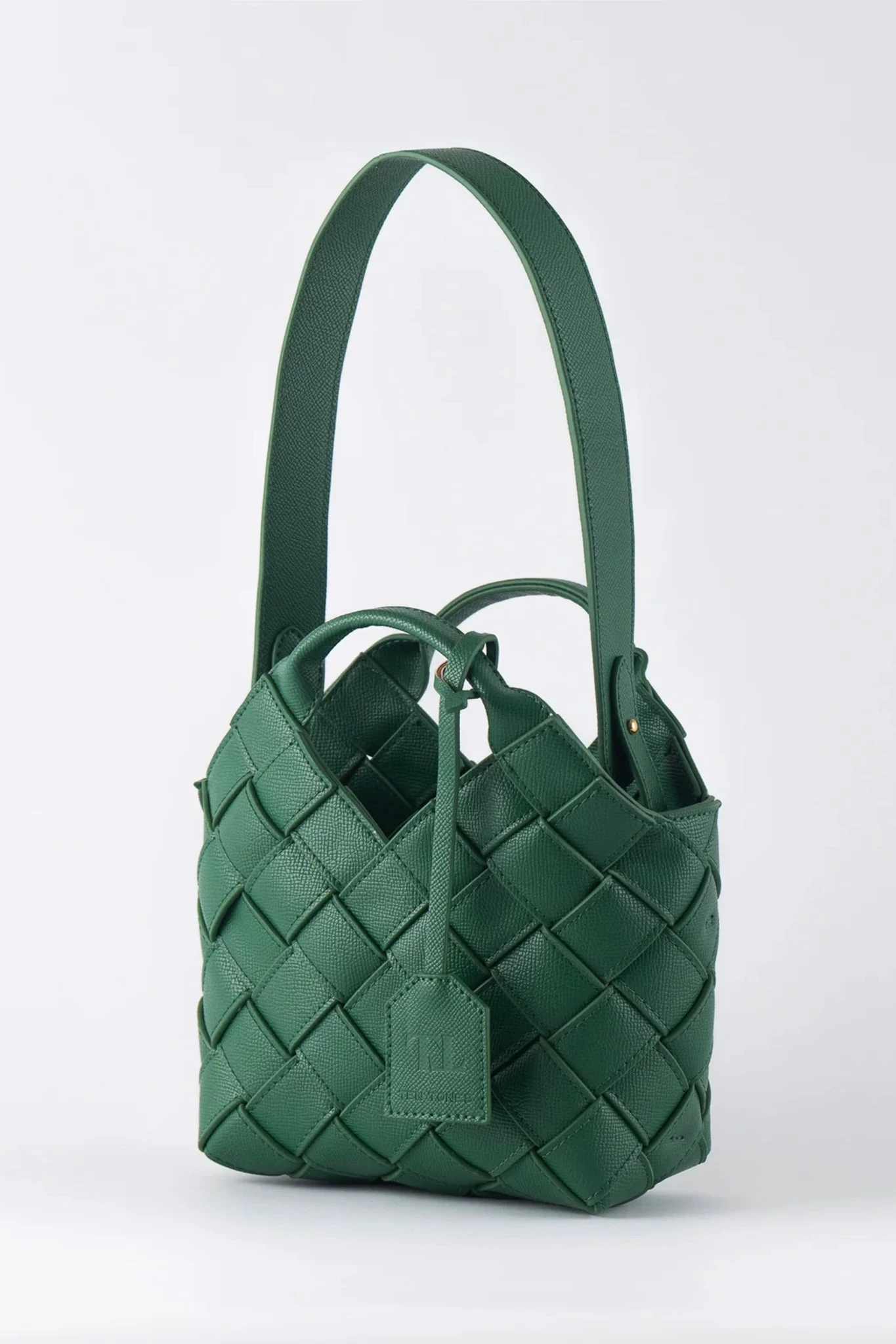 TEN TONES Clementine Woven Mini Tote Green - Image 3