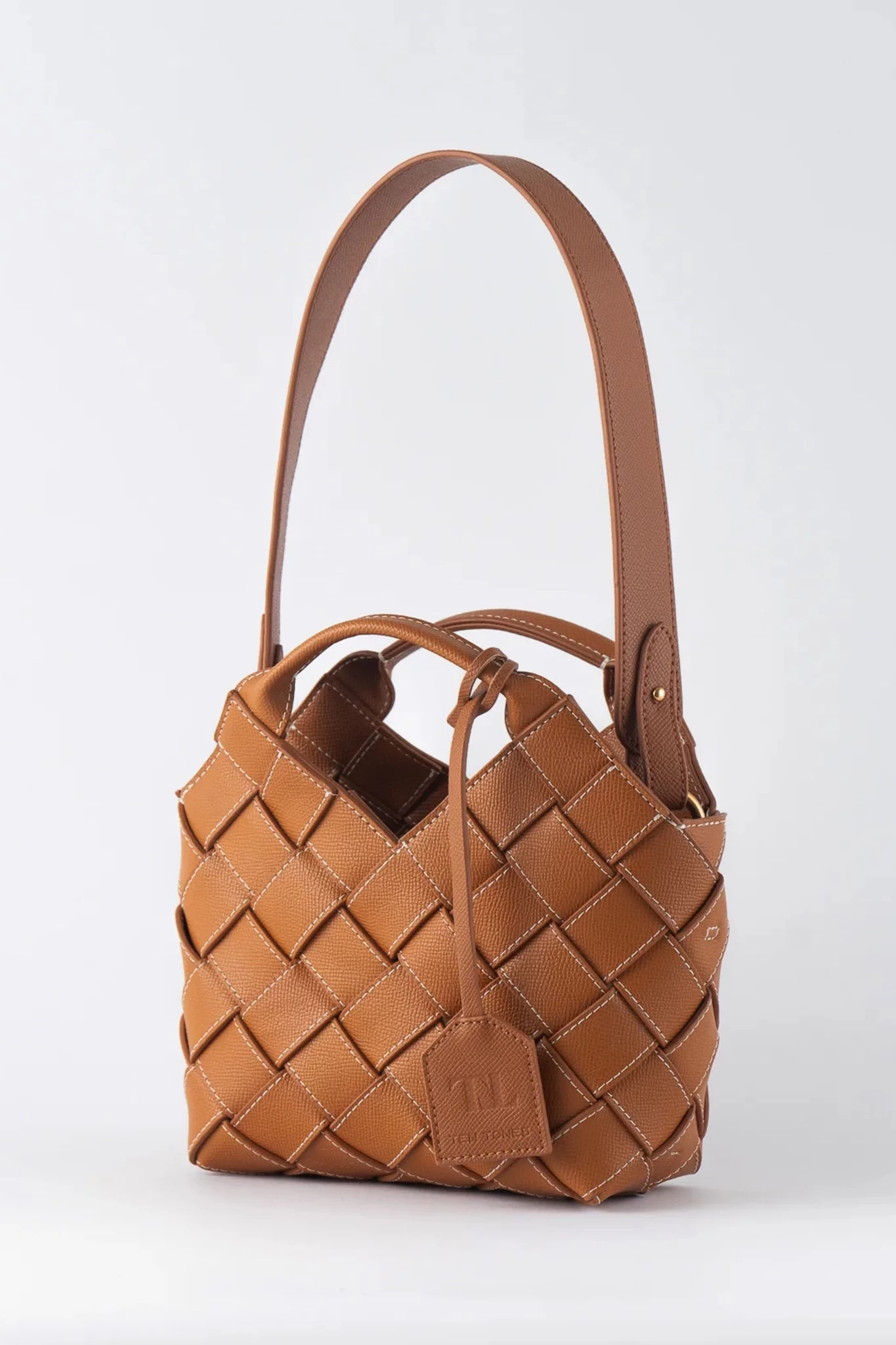 TEN TONES Clementine Woven Mini Tote Orange - Image 3